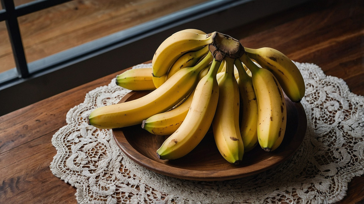 Ripe yellow bananas, a natural source of potassium and a helpful food for muscle cramps.